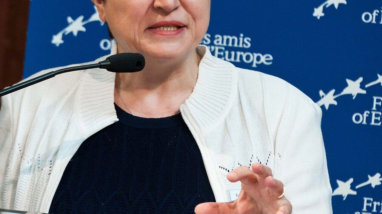 IMF Managing Director Kristalina Georgieva speaking at a podium