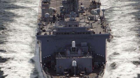 United States Navy ship at sea