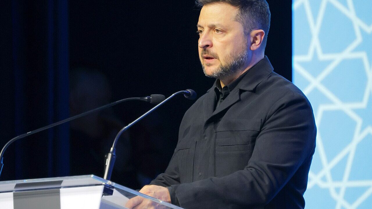 Volodymyr Zelenskyy speaking at the 2026 NATO summit in Ankara