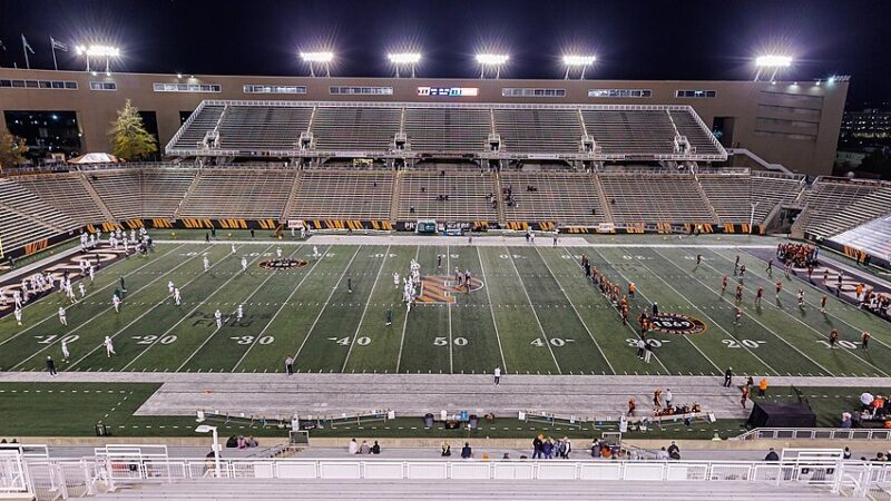 Night college football game at Princeton Stadium